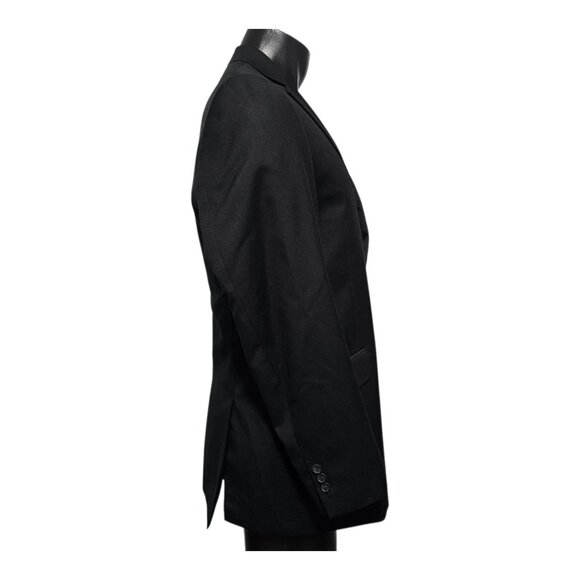 Renoir Two Button Blazer 44L Black Lined Pockets 201-1 Jacket Suit Separate - Picture 4 of 9